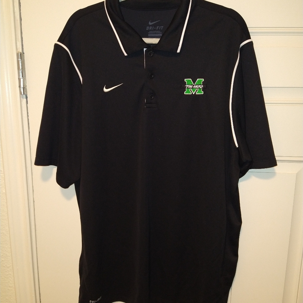 Nike Marshall Thundering Herd Dri-Fit Short Sleeve Polo Shirt Men's sz XL.